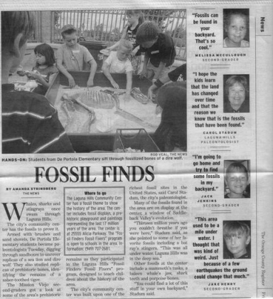 Fossil Finds, OC Register